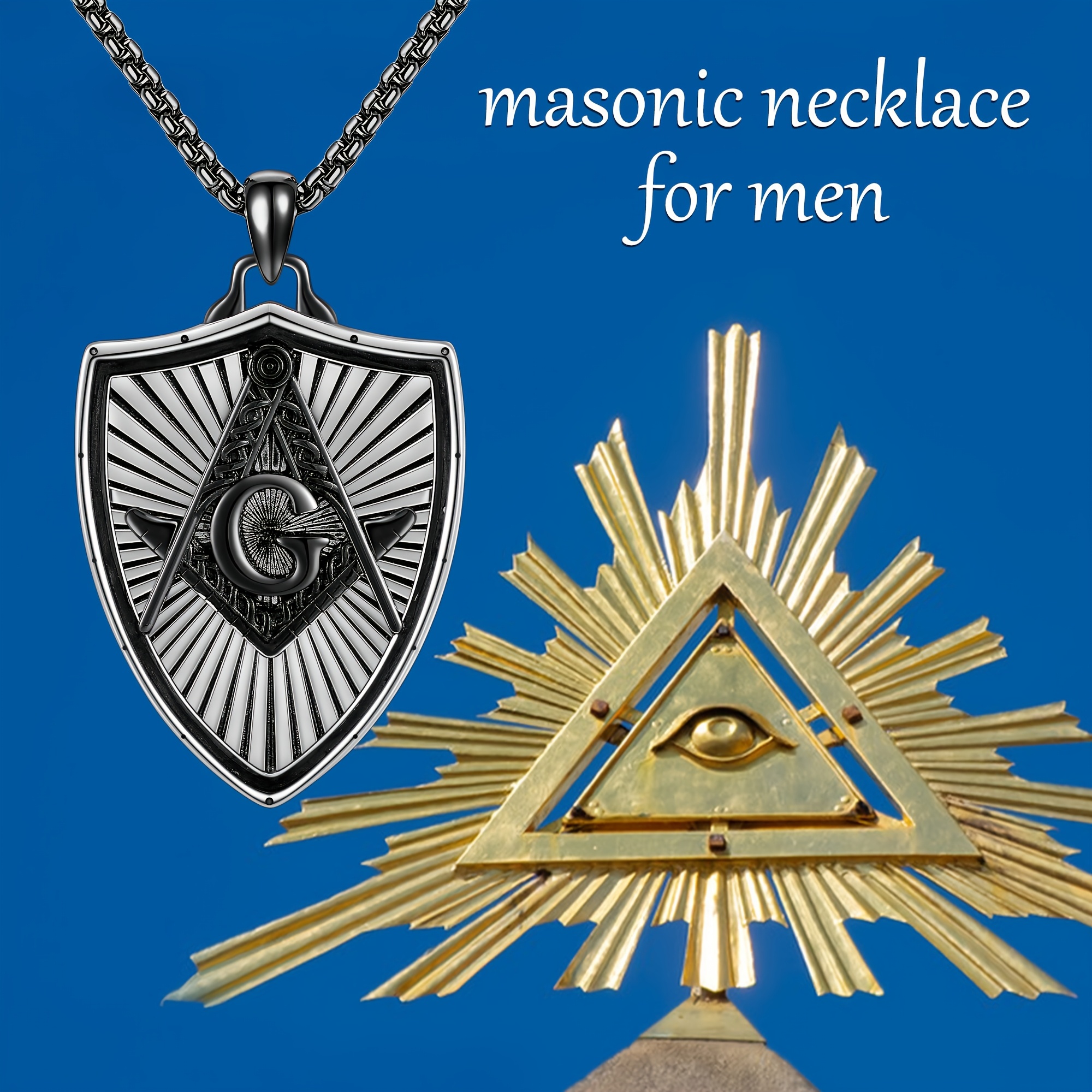 Men's 925 Sterling Silver Black Pendant Necklace